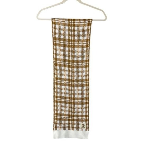 Timberland Women’s Chunky Knit Birdseye Scarf Plaid Checkered Cabincore … - Picture 2 of 9
